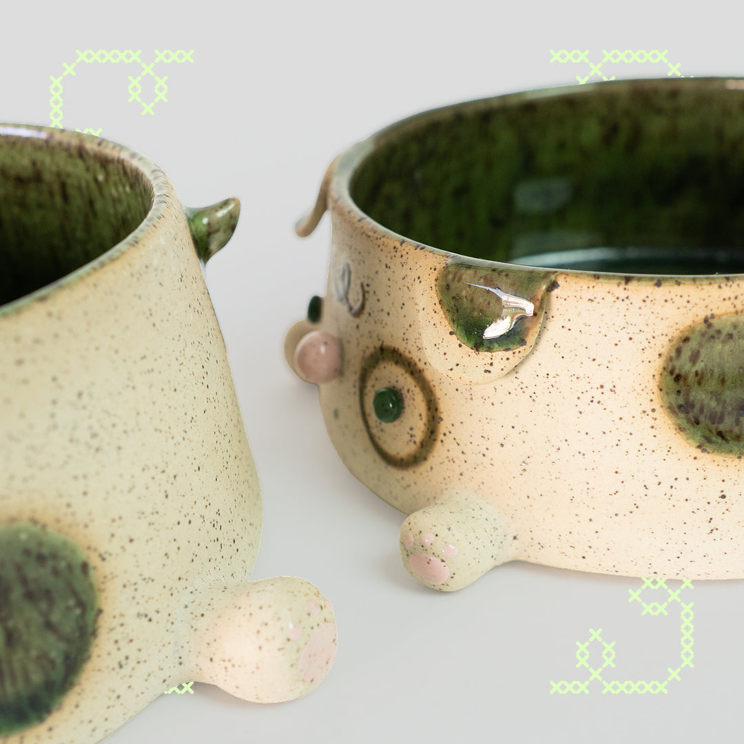 marimo the moss dog ikebana dish