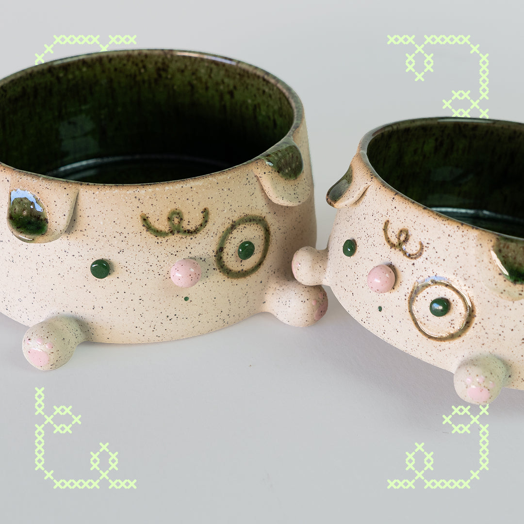 marimo the moss dog ikebana dish