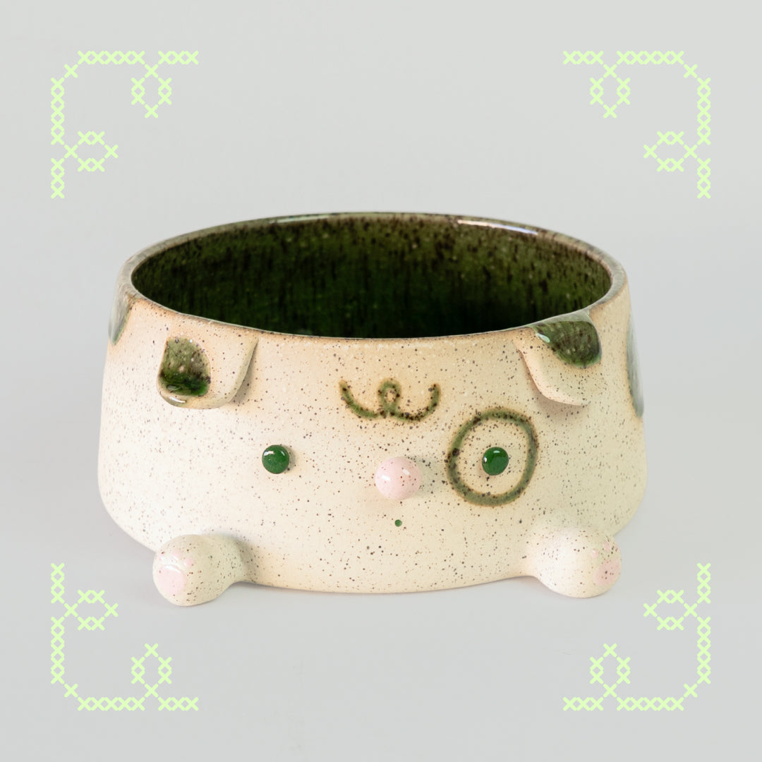 marimo the moss dog ikebana dish