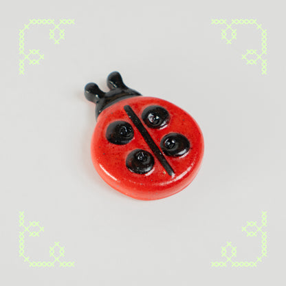 ladybug button worry stone - oopsie
