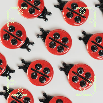 ladybug button worry stone - oopsie