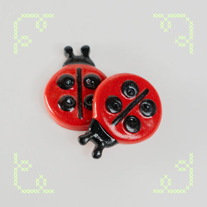 ladybug button worry stone - oopsie