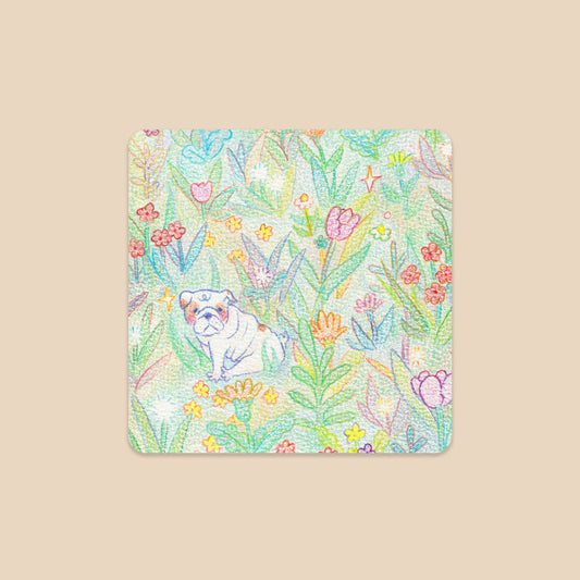 Brock the Garden Bulldog Sticker - Wildflowers