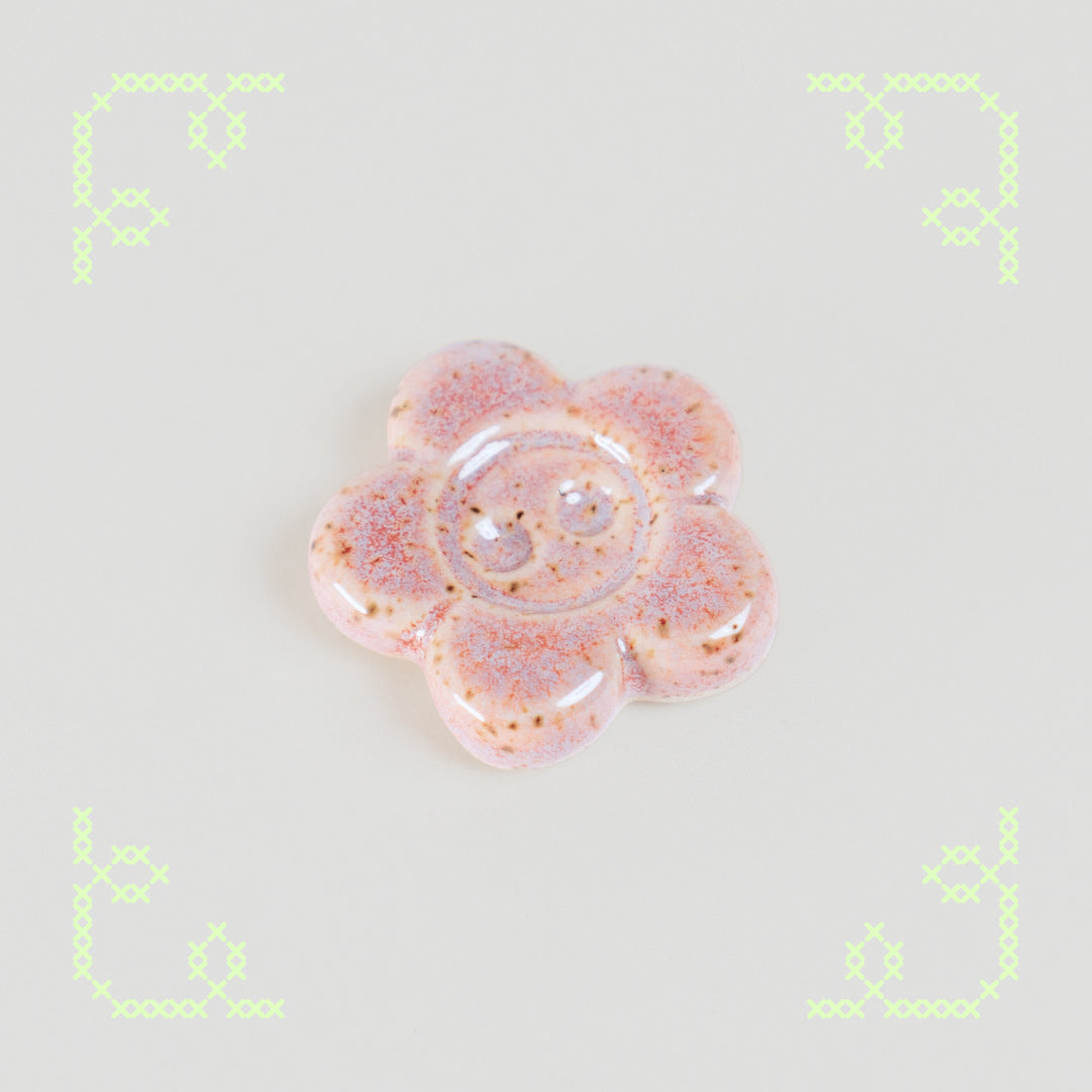 flower button worry stone