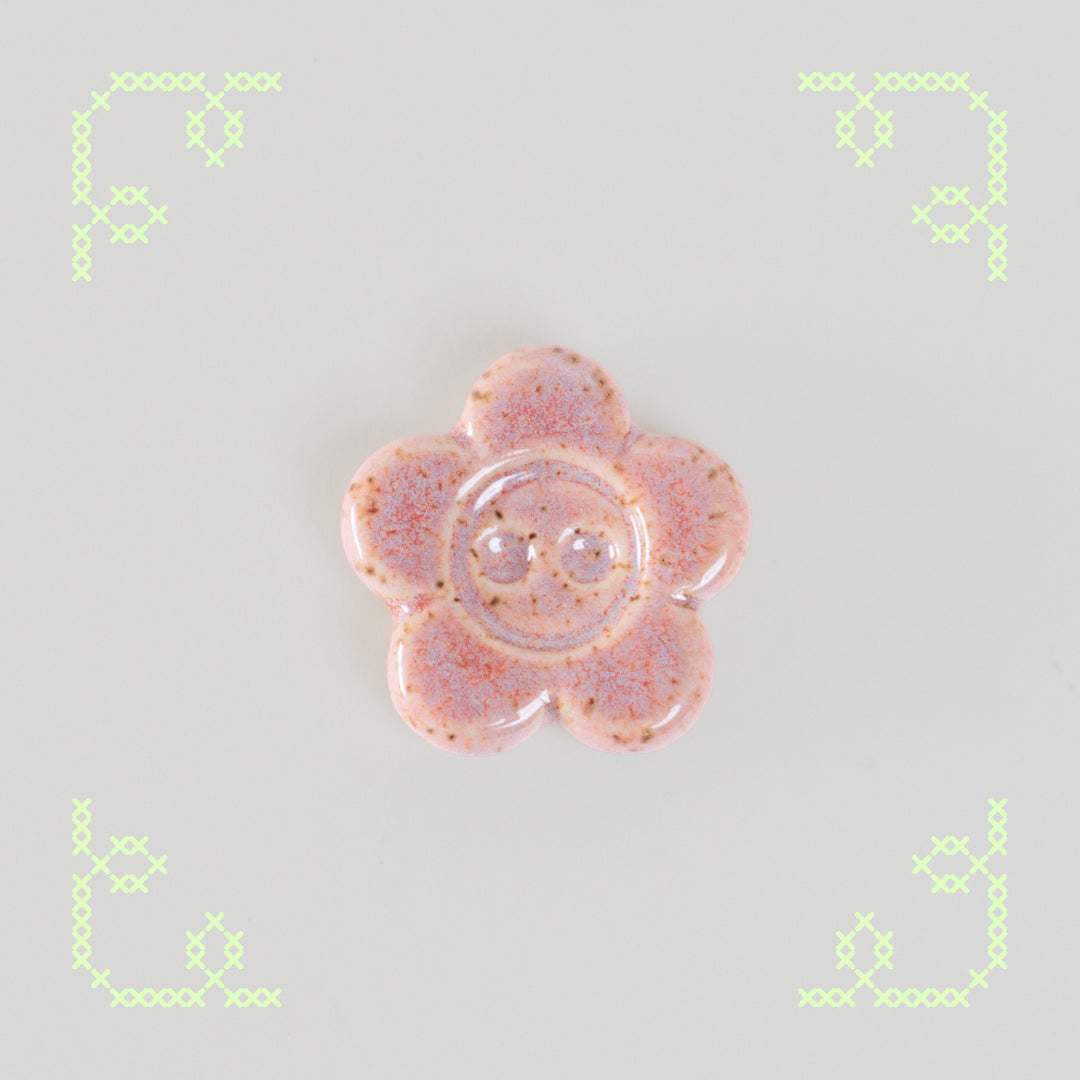 flower button worry stone