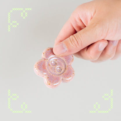 flower button worry stone