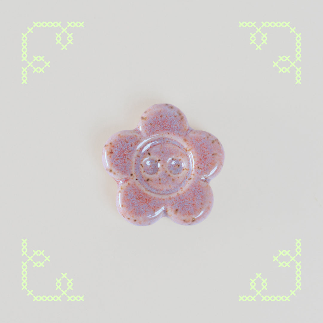 flower button worry stone