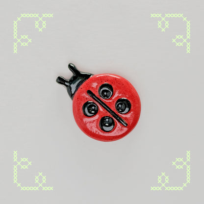 ladybug button worry stone