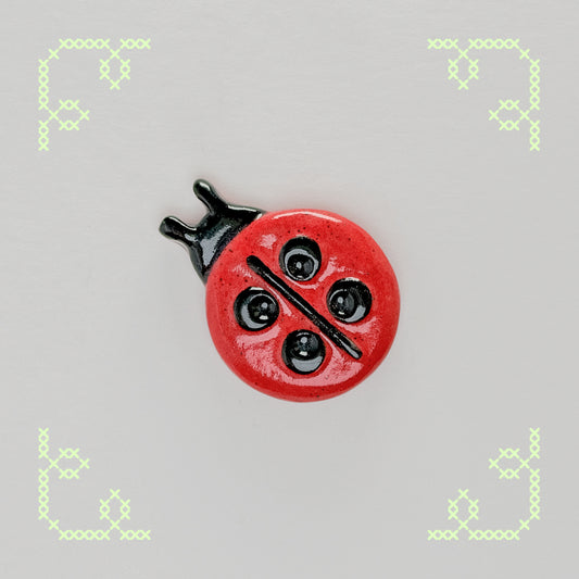 ladybug button worry stone