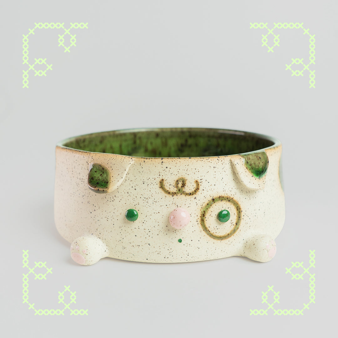 marimo the moss dog ikebana dish