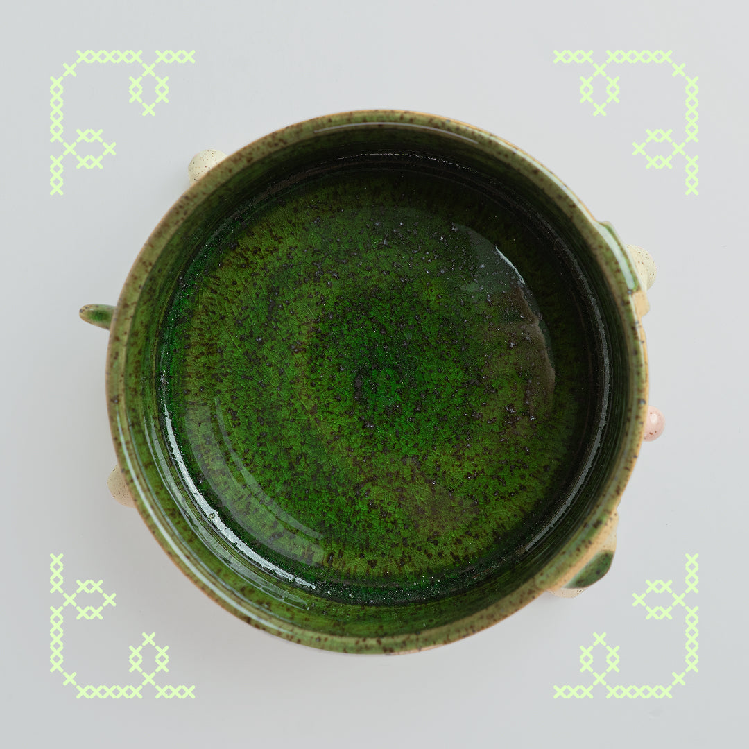 marimo the moss dog ikebana dish