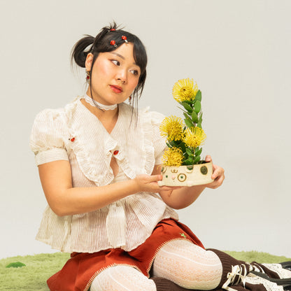 marimo the moss dog ikebana dish