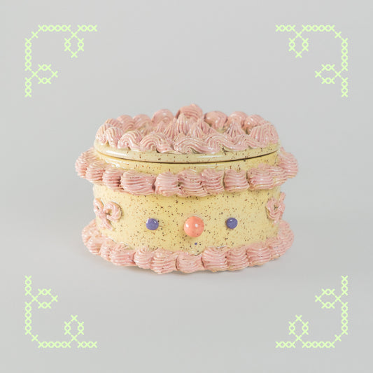 pink birthday cake jar