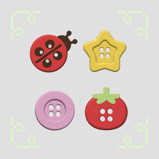 whale's whimsical giant button stl & 3mf files - kit 1