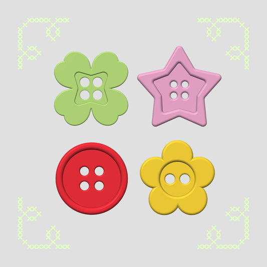 whale's whimsical giant button stl & 3mf files - kit 2